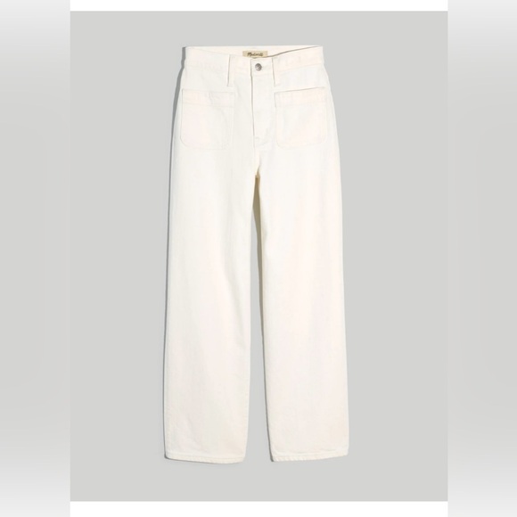 Madewell white The Perfect Vintage Wide-Leg Crop Jean 31p Patch Pocket - Picture 9 of 10